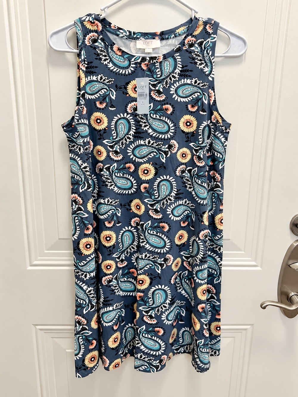 NWT - LOFT Outlet Petite Paisley Sleeveless Swing Dress – Size Small